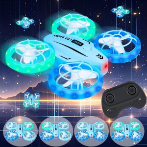 Mini Drone for Kids, Flying Mini Drone for Kids 8-12, Kid Safe Remote Control Quadcopters with 4 LED Light Mode Changing, 360° Flip Headless Mode Small RC Drone for Beginners Boys and Girls Gift
