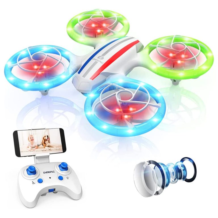 D23 DEERC Drones for Kids Beginners, LED RC Mini Drone with Altitude Hold, Headless Mode, Quadcopter with 720P HD FPV WiFi Camera, Propeller Full Protect, Effortless to handle Kids Gifts Toys for Boys, Girls
