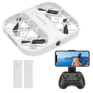Mini Drone Full Perimeter Protection,Remote Control Toys Birthday Gifts For Boys Girls,Hand Launch And With Altitude Hold,High Speed Rotation,3d Flip And Headless Mode,Pocket Rc Quadcopter (White)
