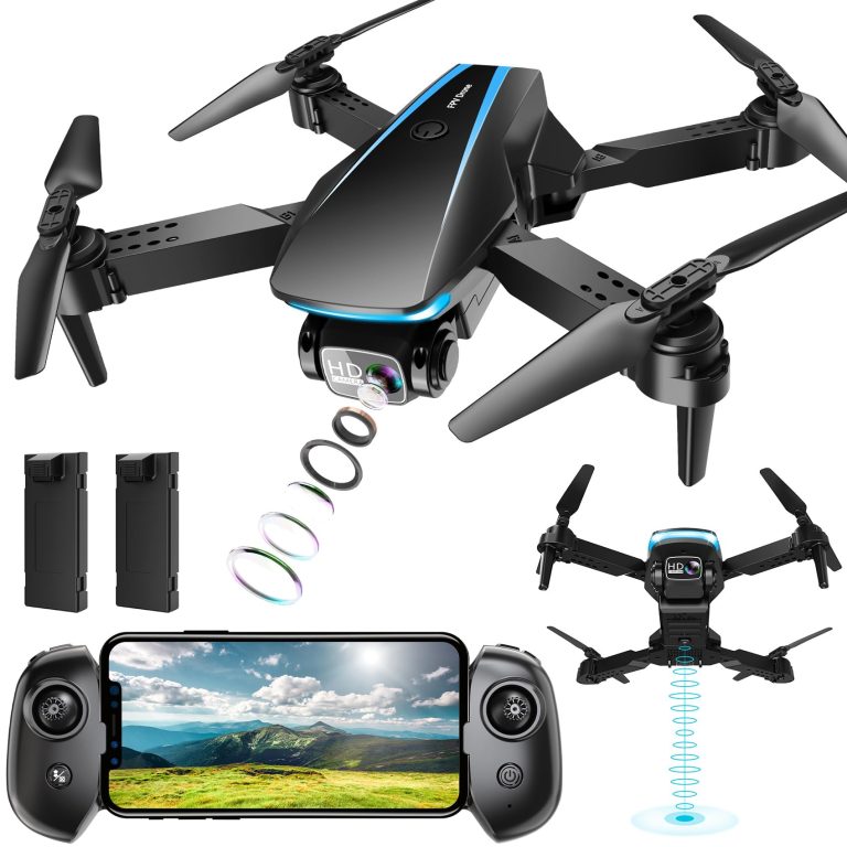 RADCLO Mini Drone with Camera – 1080P HD Foldable Drone with Stable Hover, Auto-Follow, Gravity Control, Trajectory Flight, 90° Adjustable Lens, One Key Take Off/Land, 3D Flip, Drones for Kids Adults