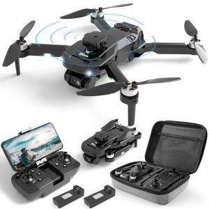Drone with Camera for Adults, 1080P HD Foldable FPV Remote Control Quadcopter, 3D Flips, 2 Batteries, Altitude Hold, Toys Gifts for Kids and Adults with Carrying Case