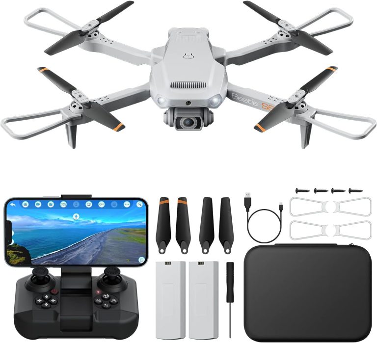 Drones with Camera for Adults 4K- S60 Foldable FPV RC Quadcopter with App Control – Obstacle Avoidance, Waypoint Fly, Altitude Hold, Follow Me, Roll Mode, Headless Mode, 2 Batteries