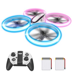 Q9s Drones for Kids,RC Drone with Altitude Hold and Headless Mode,Quadcopter with Blue&Green Light,Propeller Full Protect,2 Batteries and Remote Control,Easy to fly Kids Gifts Toys for Boys and Girls