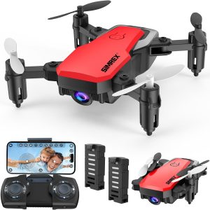 SIMREX X300C Mini Drone with Camera 720P HD FPV, RC Quadcopter Foldable, Altitude Hold, 3D Flip, Headless Mode, Gravity Control and 2 Batteries, Gifts for Kids, Adults, Beginner, Blue