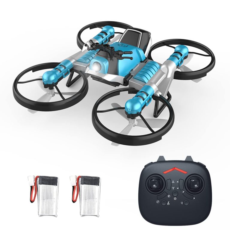 GoolRC 2 in 1 Drone Motorcycle Aircraft Foldable Drone for Beginners and Kids, Quadcopter Optical Flow Positioning, 360°Flip, 2 Battery Mini Drone for Kids Toy Drone