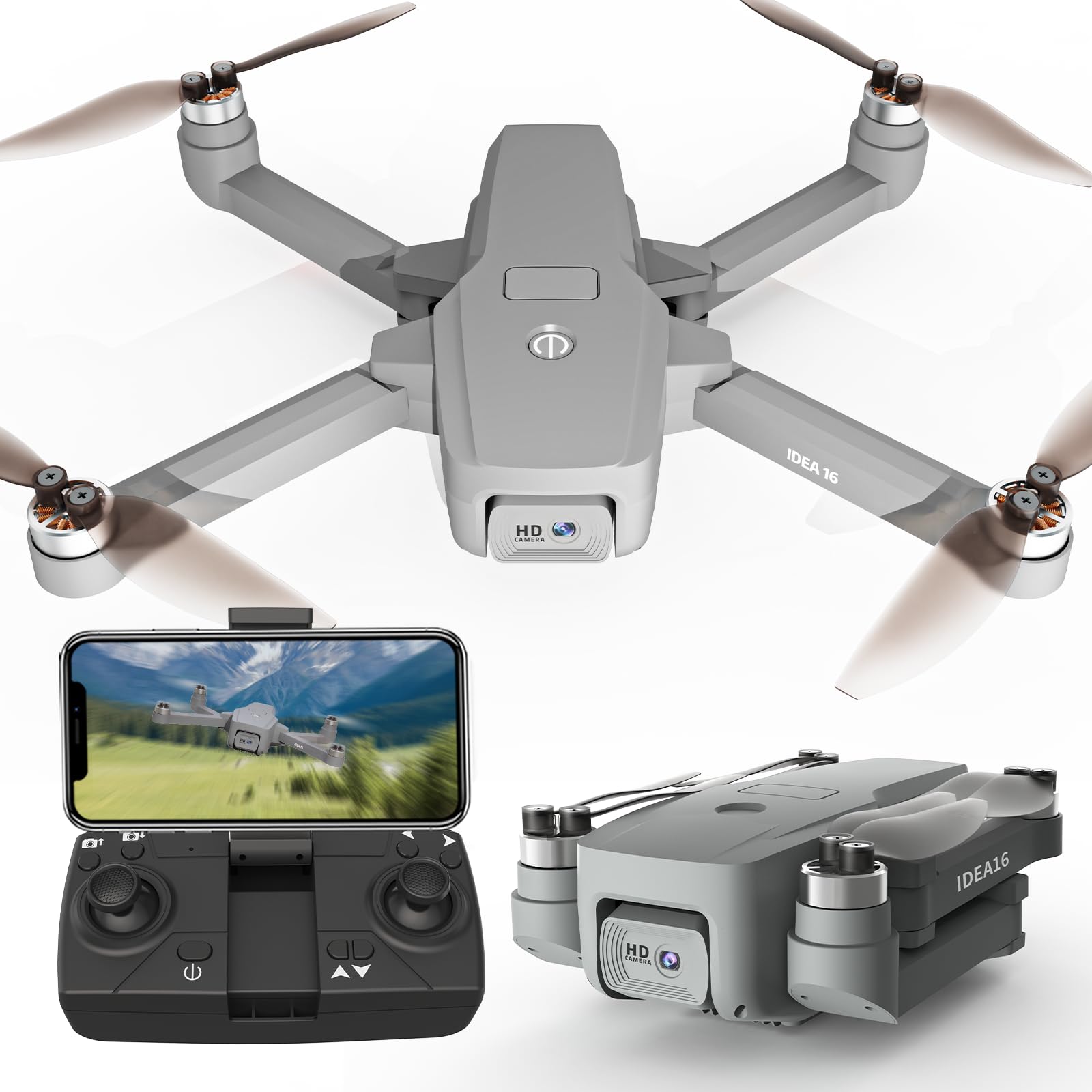 Drones with Camera for Adults 4K 40KM/H Race of Speed Foldable FPV Drone with 2 Cameras RC Quadcopters Brushless Motor Helicopter Level 4+ Wind Resistant 3D Flips APP Control UAV with Carrying Case