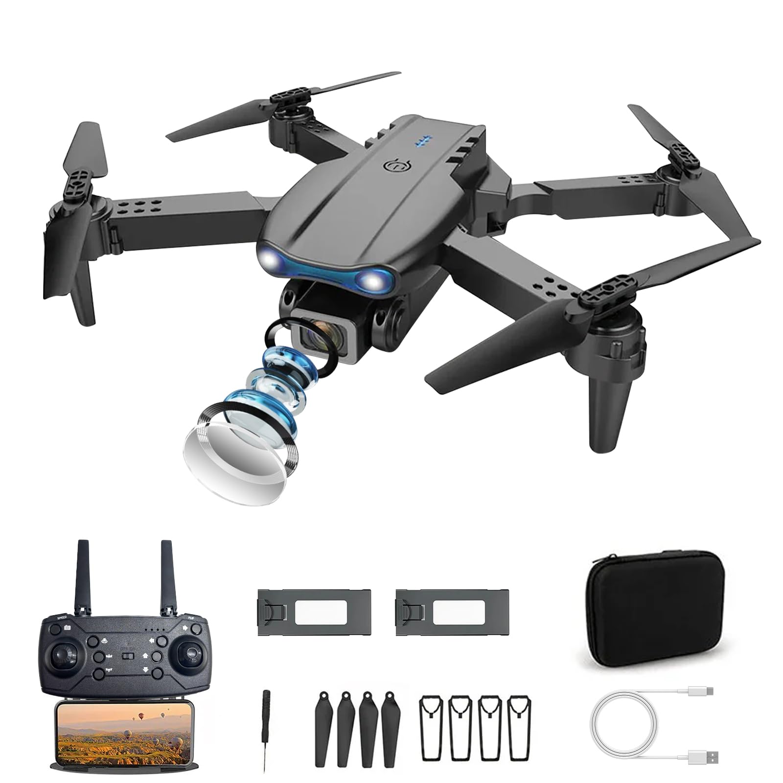 Foldable Drone For Beginners With 1080P Dual Cameras One Key Takeoff