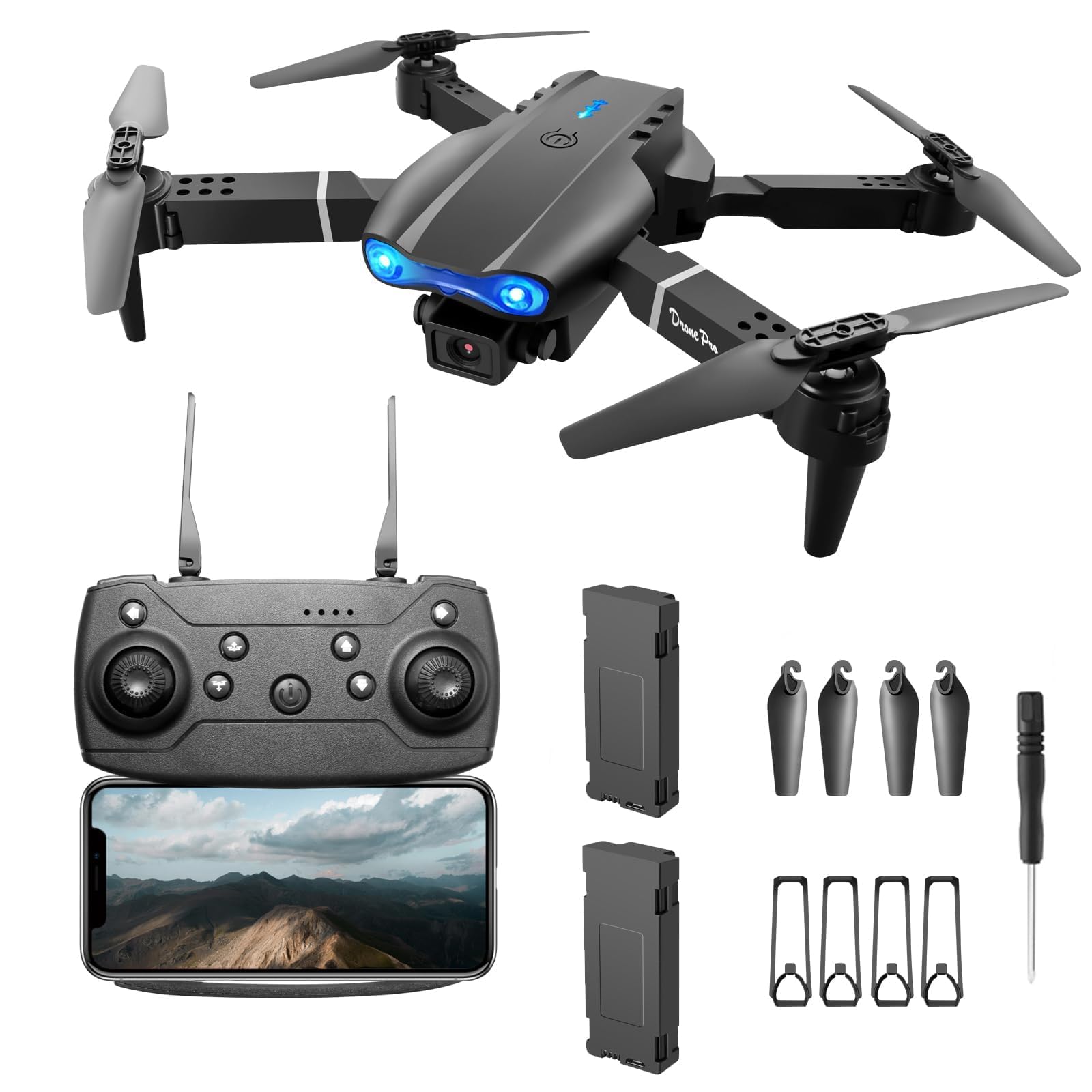 THOAML 2025 FPV Drone with 1080P Dual HD Cameras Upgraded Version RC Quadcopter for Adults and Kids, Beginner WiFi RC Drone Live Video 2