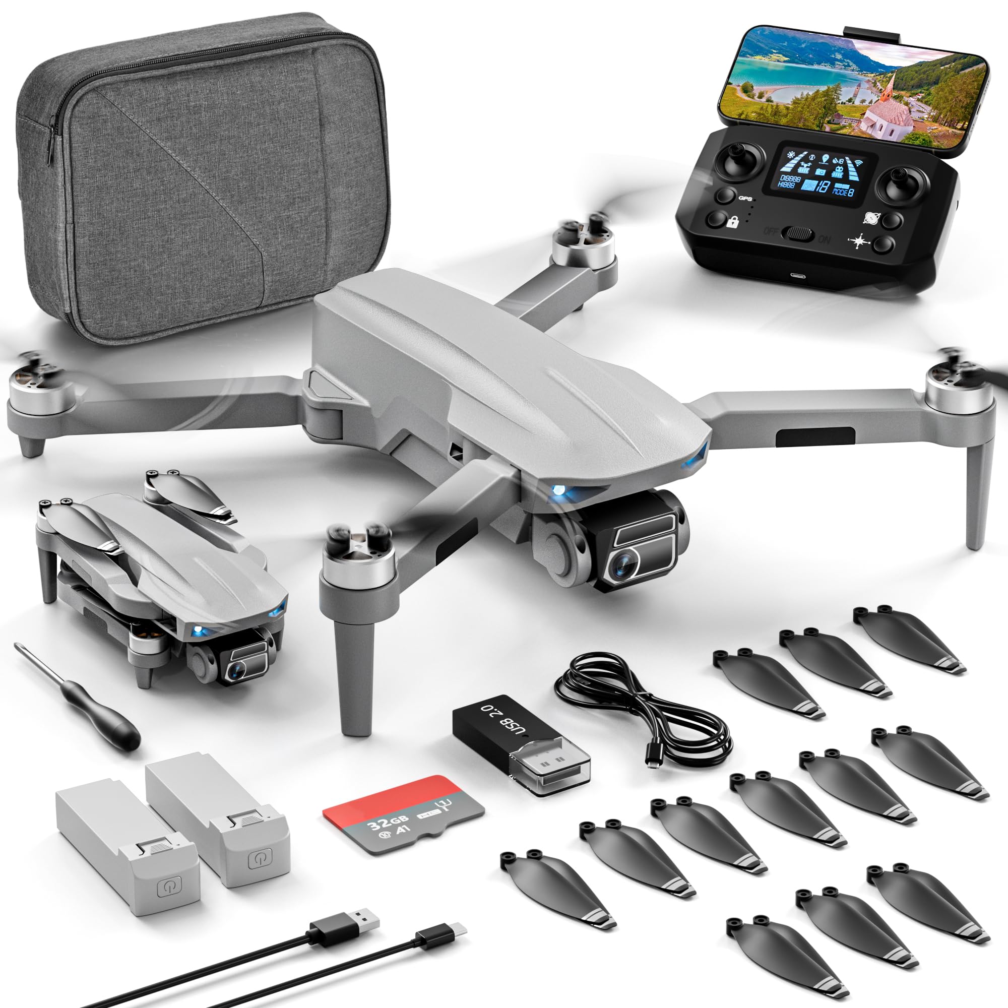 Drone with Camera for Adults Beginner 4K,52-Min Max Flight Time,10000 Feet Control Range,249g Foldable FPV RC Quadcopter,Smart Return Home,5G Transmission,Brushless Motor, Wind Resistance(Grey)