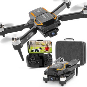 F198 Drone with Dual Camera, 720P HD 90° Adjustable Lens, Quadcopter Dual Camera, WiFi APP, 3D Flip, Auto Hold, Optical Flow Positioning, Foldable Drone for Adult Beginners