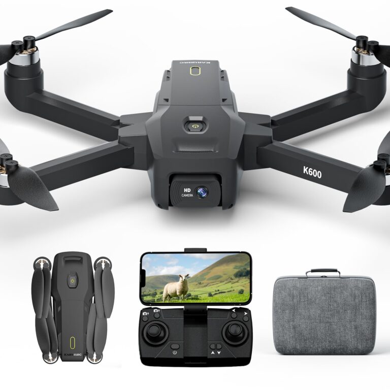 K600 Drone with 2 Camera 1080P for Adults,90°Adjust Lens Upgrade Brushless Drones with Auto Hold,APP VR FPV Professional Drone with Gesture Control Speed Adjustment,Carrying Case,Under
