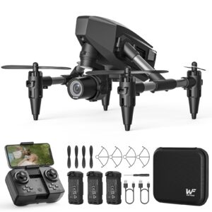 Drone with Camera for Kids 1080P, Wefone Mini Drone for Beginners Adults Small RC Dron HD FPV Quadcopter with Optical Flow Positioning, 3 Batteries, 3D Flip, One Key Start, Toy Gifts for Boys Girls