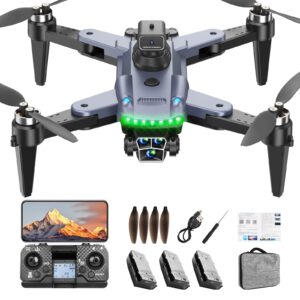 HYTOBP GPS Drone with 4K Camera for Adults, S166 Drone Under 249g 5GHz Transmission 3 Batteries, 90° Adjustable Lens, Auto Return, Follow Me, Brushless Motor Drones for Adults and Beginners (Black)