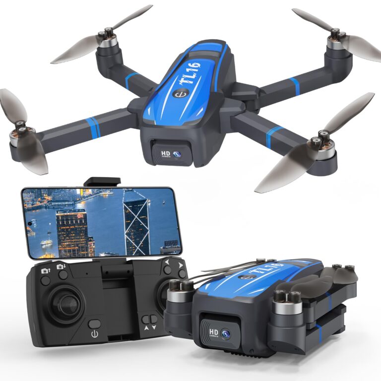 Toladrone Drone with 4K HD Camera for Adults, Foldable Drones Brushless Motor Optical Flow Positioning 90° Motorised Adjustable Quadcopter for Beginners, TL16