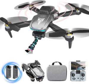 Drone, Drones with camera for adults 4k, Drones for kids 8-12, Brushled Motor, FPV Foldable Drone, Carrying Case, 40 mins Battery Life, Christmas gifts, 360° Flip, APP Control