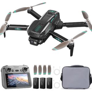 GPS Drone with 4K Camera for Adults, FPV RC Quadcopter, 90-min Flight Time, Auto Return, Follow Me, Circle Fly, 5-inch LCD Tablet Screen, Brushless Motor, Lightweight Foldable Drone for Beginners