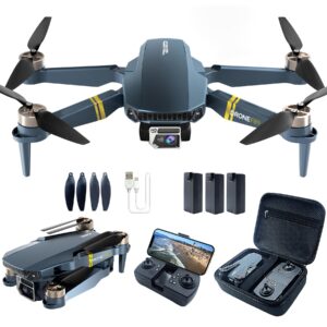 GPS-Enabled Drones with Camera for Adults 4K – Super Endurance 60+ Min Flight, 2650 ft Control Range, Foldable Brushless Motor Quadcopter, Auto Hover & Follow Me (3 Batteries Included)