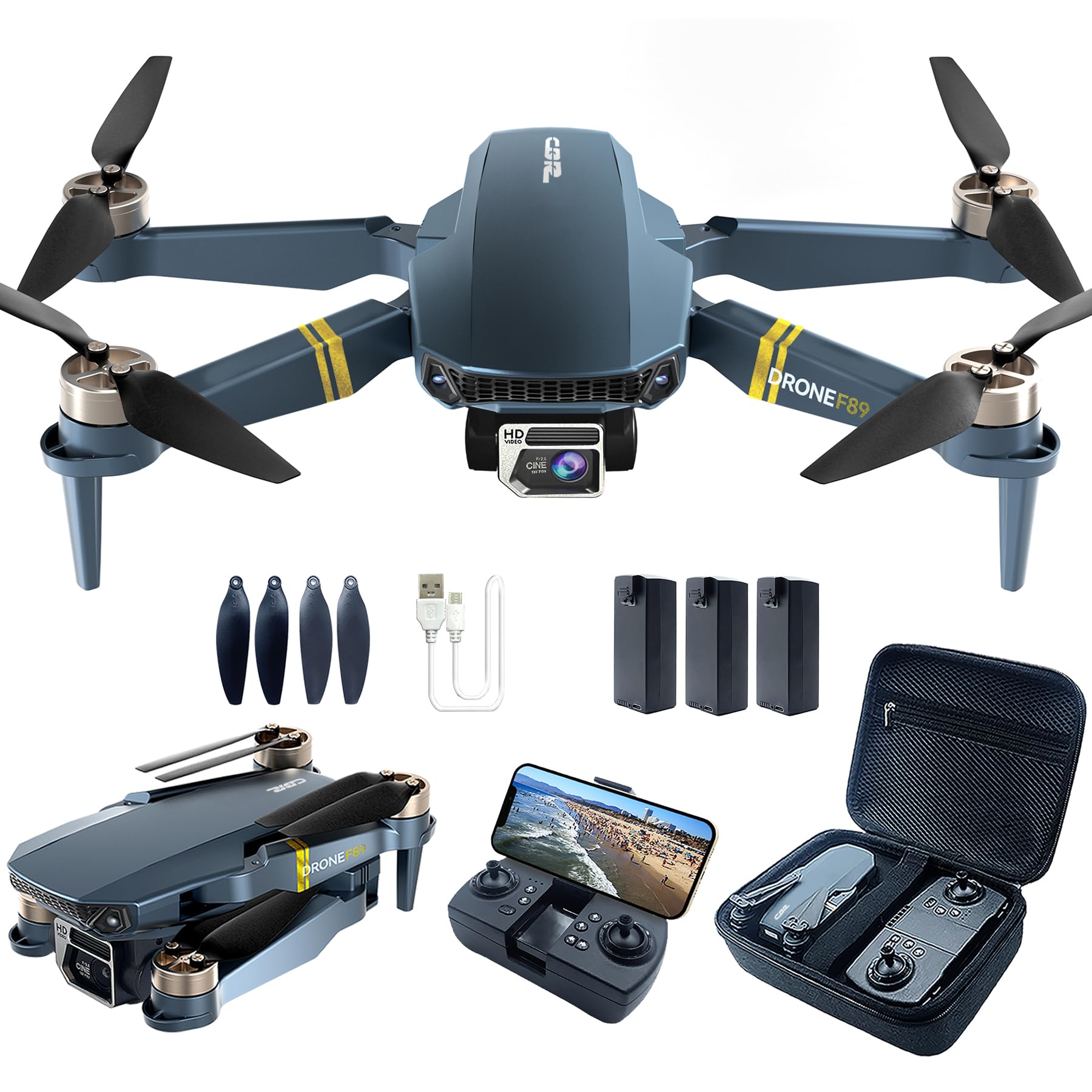 GPS-Enabled Drones with Camera for Adults 4K – Super Endurance 60+ Min Flight, 2650 ft Control Range, Foldable Brushless Motor Quadcopter, Auto Hover & Follow Me (3 Batteries Included)