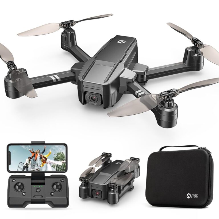 Holy Stone FPV Drone with 1080P HD Camera for Beginner Adults and Kids, HS280D Foldable RC Quadcopter with Brushless Motor, Optical Flow, Tap Fly, Voice Control, Gesture Selfie, 2 Modular Batteries