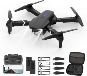 Mini Drone for Kids with 1080P Dual Cameras Remote Control Toys Gifts for Boys Girls with Altitude Hold, Headless Mode, One key Return/Emergency Stop, 3D Flips 2 Batteries, Foldable RC Quadcopter