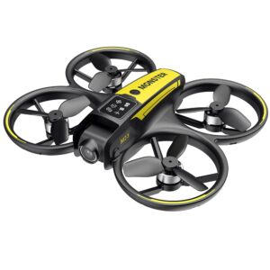 Drone With HD Dual Camera Propeller Safety Protection, 4.5inch Screen RC Mini Drones, Headless Mode One-Key Takeoff/Landing Rolling Hovering M23 Quadcopter with 2 Batteries for Adult Beginner (Black)