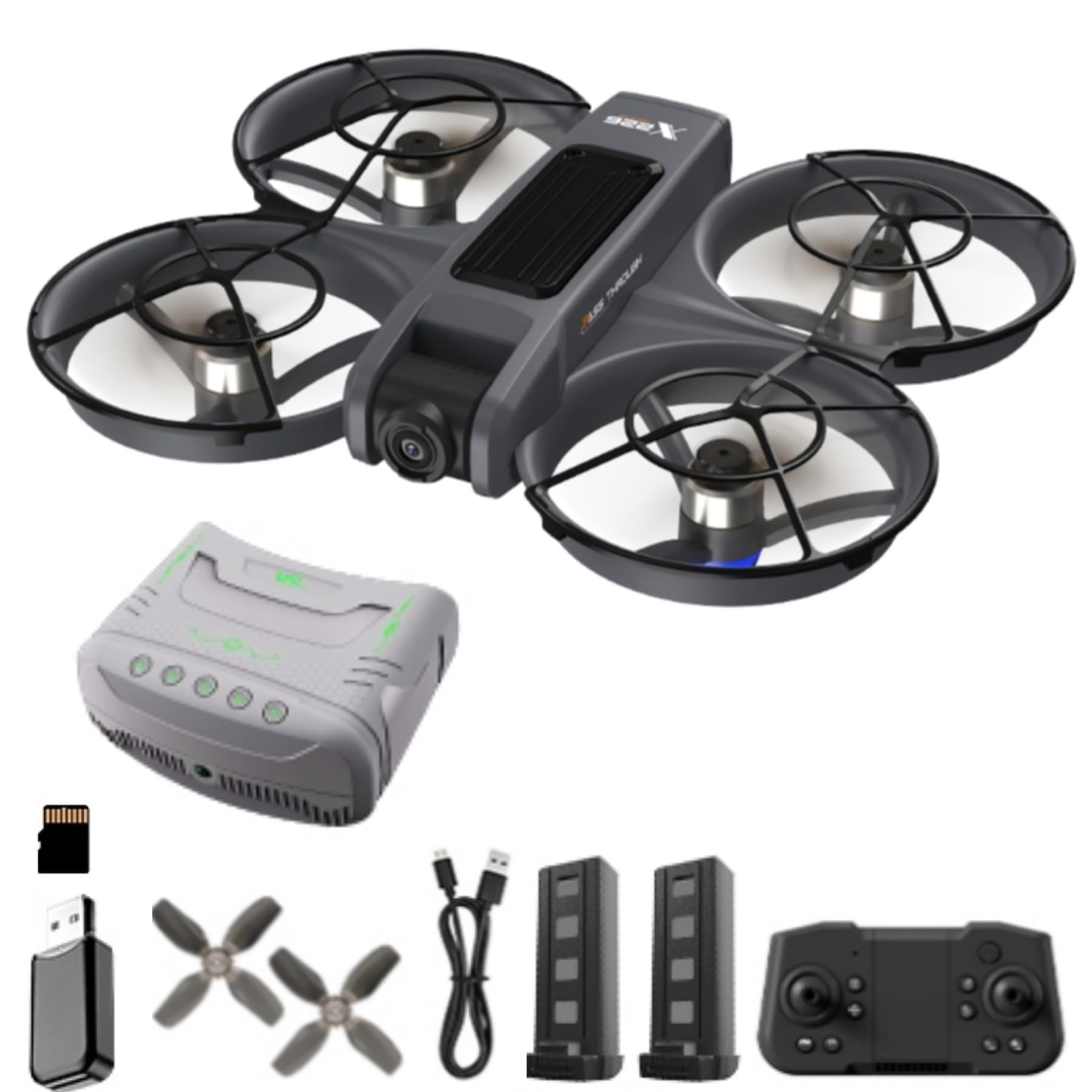 Drone with VR Headset, First-Person View, 1080P Camera for Beginners FPV Quadcopter, 360° Flip, Brushless Motor, Optical Flow Hovering, Speed Control, Propeller Guards, One-Key Takeoff/Landing, Night Lights