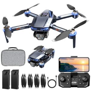 LAHEYI Digital Display Drones with Camera for Adults 4k Brushless Motor Drone for Beginners Kids with 2 Batteries Foldable FPV RC Quadcopter Gift Toys for Mens Boys under249g