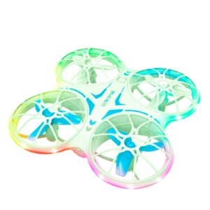 Mini Drones For Kids Beginners - With LED Lights And 2 Batteries, Remote Control RC Quadcopter with Altitude Hold and 3D Flips,Full Propeller Protect,Boys Toys Gifts(Cyan)