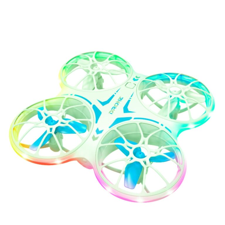 Mini Drones For Kids Beginners – With LED Lights And 2 Batteries, Remote Control RC Quadcopter with Altitude Hold and 3D Flips,Full Propeller Protect,Boys Toys Gifts(Cyan)