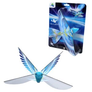 Self Flying eBird Blue Pigeon – Electronic Flying Bird Drone Toy. Adjust the Rudder to Make the Flapping Wings Bird Fly Forward and Back to You. 3 Flying Models! No Remote Control Needed, USB Charging