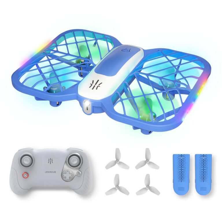 UranHub Drones for Kids 8-12, RC Drone with 720P HD FPV Camera,5 Lighting Modes/2 Batteries/3D Flip/3-Speed/Propeller Protection Cover, Cool Toys Gift for Kids and Beginners(Dark Brown)