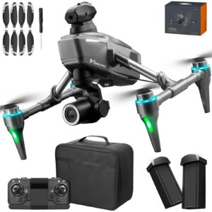 V196 GPS Drone with 1080P HD Camera, Two-batteries, Brushless Motor, Altitude Hold, One Key Take Off/Landing, with Black Outdoor Carrying Case.