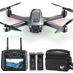 Drones with Camera for Adults 4K, WF33 GPS Foldable FPV Drone with 4.5" LCD Screen on Controller, Under 249g, Brushless Motor, Return Home, 5G Transmission, 40 Mins Flight Time, 8GB Card, for Beginners
