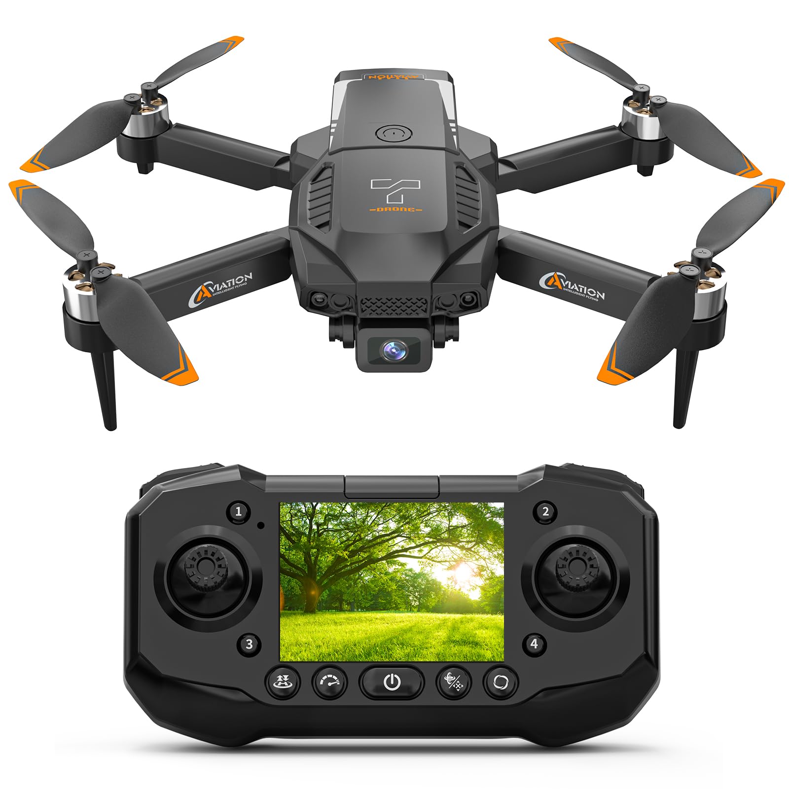 F205 Drone with 2.4″ Screen, Brushless Motor FPV Drone with Camera for Adult, Auto-Hover, Gesture Control, 8GB SD Card with Card Reader, One-Key Start for Beginner