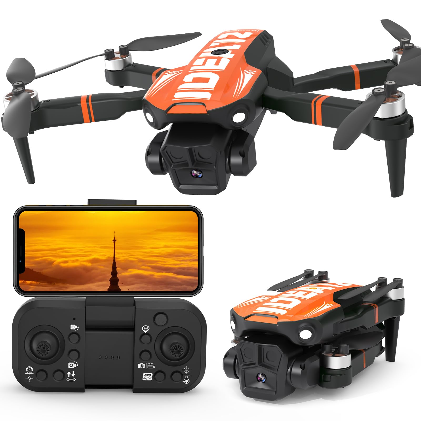 LE-IDEA GPS Drone with Camera 4k, IDEA12GPS Mini Drone with Optical Flow Positioning Brushless Motor, Camera Drones with Waypoint Flight Follow Me Headless Mode for Adults and Beginner