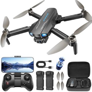 MCJDHJJ Drone with Camera for Adults, Kids and Beginners, 1080P HD FPV, Brushless Motor Quadcopter, Waypoint Fly, 360°Flip, Headless Mode, Altitude Hold, Optical Flow, RTF Foldable with Carrying Case