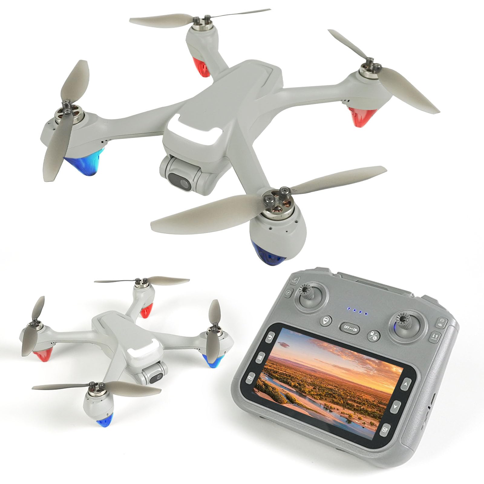 48%CODE Shapefun Upgraded Screen Remote GPS Drone with Camera 4K for Beginners, Sturdy Drones for Adults Safe Auto Return Home, Follow Me, Under 250g, with 32GB SD Card, Cool Flash Lights, Waypoint Flight