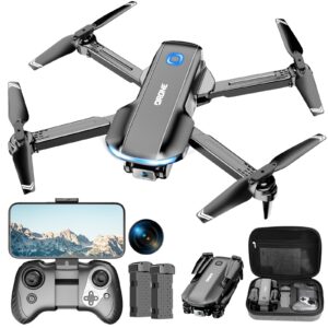 Drone with Camera 1080P HD FPV Foldable Drone for Adults and Beginners, RC Quadcopter with Carrying Case, One Key Take Off/Land, Optical Flow Positioning, 360° Flip,3 Speed Mode,Waypoint Fly Dark Grey