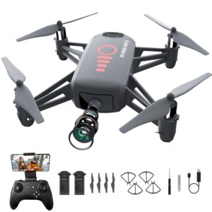 Drone with Camera for Kids 8-12 and Adults 1080P HD Mini FPV Drones with Headless Mode, 360°Flip, One-Key Take Off/Landing, Altitude Hold, Gestures Selfie, Gravity Control, 3 Speed Mode, Drone Gift Toys for Boys, Girls, Beginner Grey