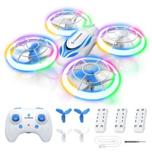 S60 Drone for Kids - RC Quadcopter with LED Lights, 2 Batteries, Altitude Hold and Full Propeller Protect, First Drones Toys Christmas Birthday Gifts for 8 9 10 11 12 13 14 Year Old Boys Girls, Blue