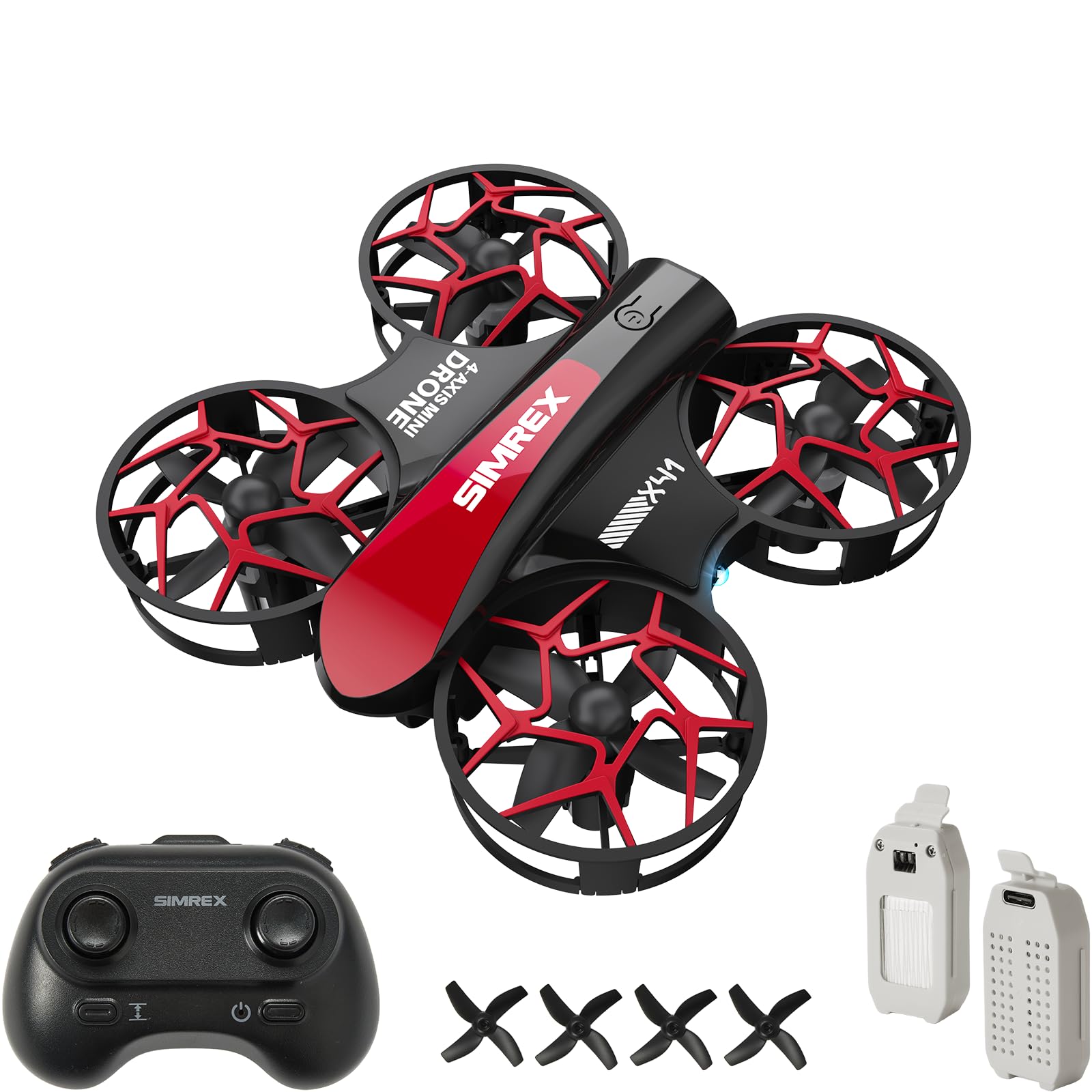 SIMREX Mini Drone for Kids & Beginners, RC Quadcopter with Altitude Hold, 3 Speed Modes, One Key Takeoff/Landing, Headless Mode, Cool LED Lights, Stunt Flip, Ideal Christmas Birthday Gift Toy(Gray)