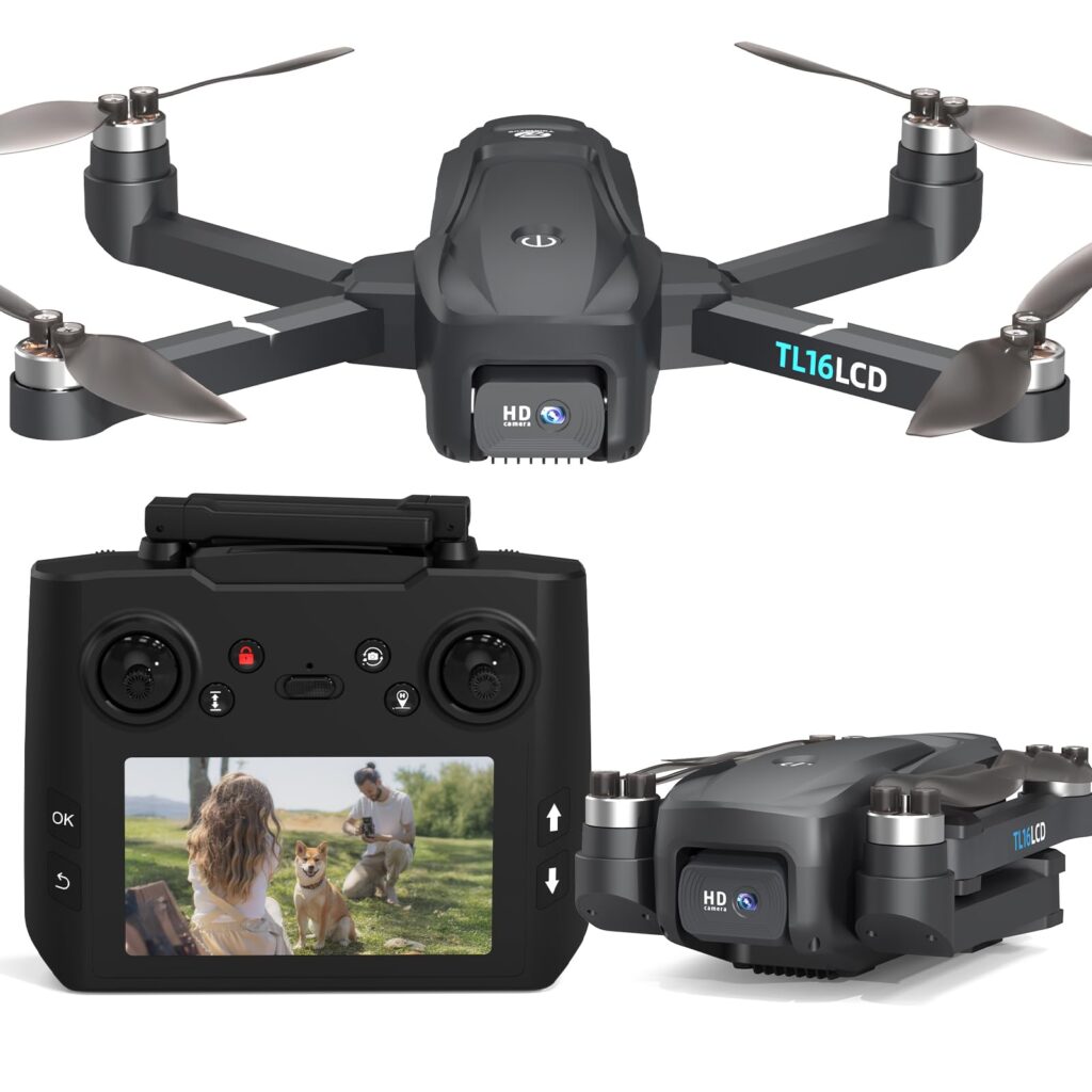 Headless Camera Tolatoyus TL16LCD GPS 4K Drone with Camera Brushless Motor Auto Return ...