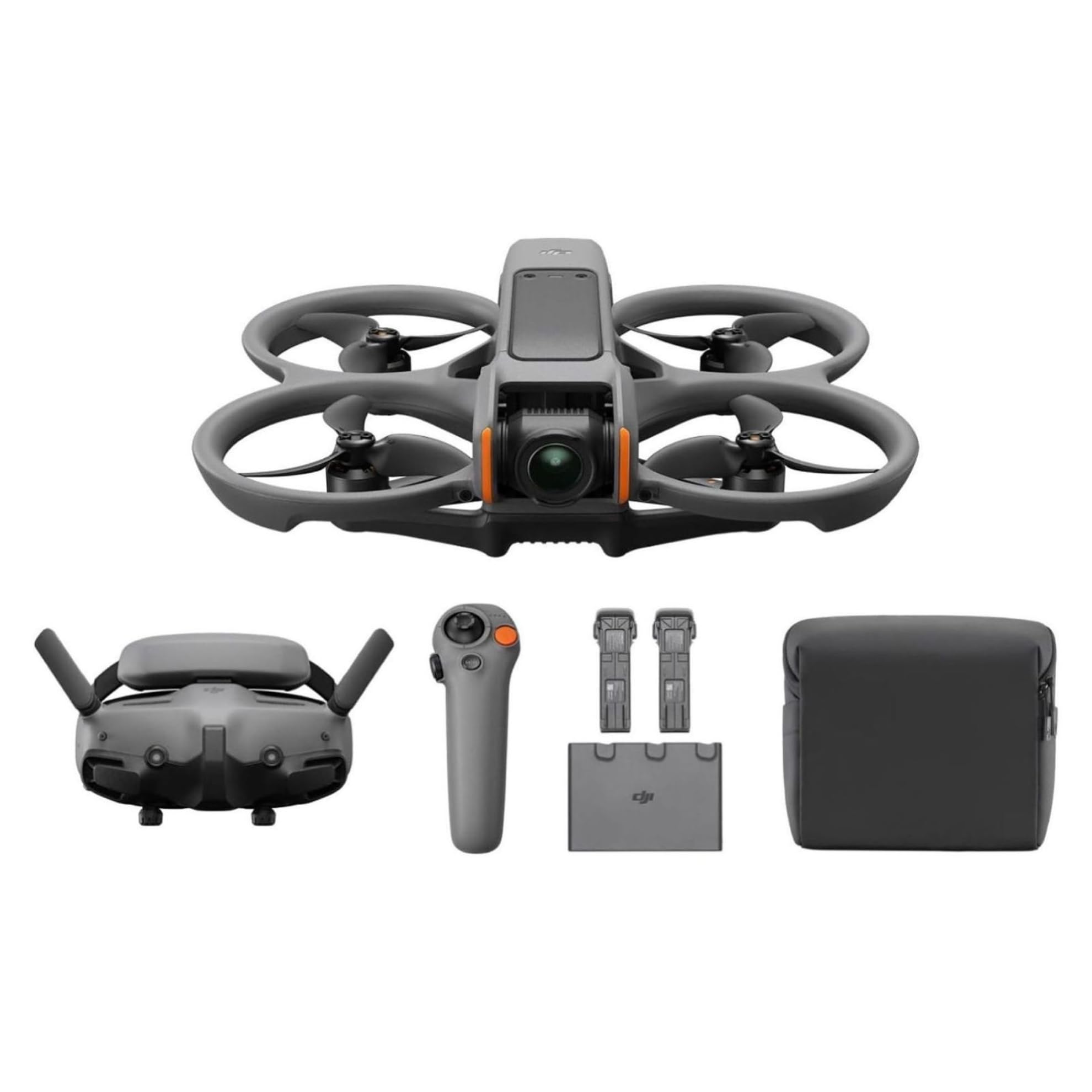 DJI Avata 2 Fly More Combo (3 Batteries), FPV Drones with Camera for Adults 4K, Immersive Experience, One-Push Acrobatics, Built-in Propeller Guard, 155° FOV, Drone Compliant with FAA Remote ID