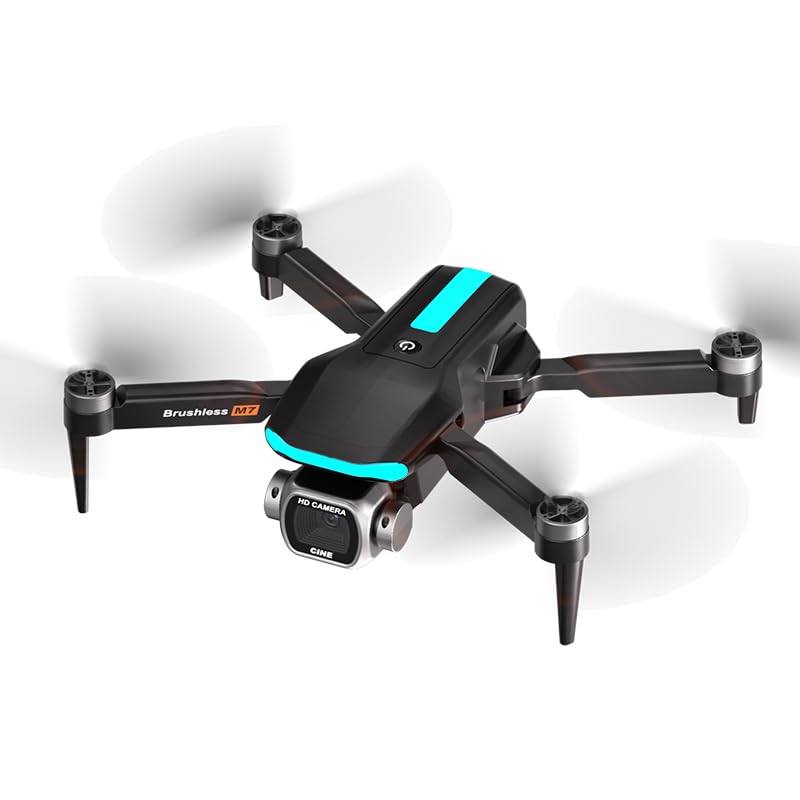 Drone with HD Dual Cameras for Adults, Drones with Big Screen Controller, Headless Mode One-Key Takeoff/Landing Hovering Auto Retrun M7 Mini Quadcopter with 2 Batteries for Adult Beginners (Black)