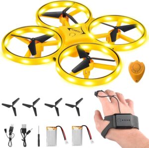Jekarsy 2026 Upgraded Hand Controlled Drone for Kids Small Rc Quadcopter Aircraft With Smart Watch, Cool LED Remote Control Drone 360° Flips, 3 Modes, 2 Larger Capacity Batteries