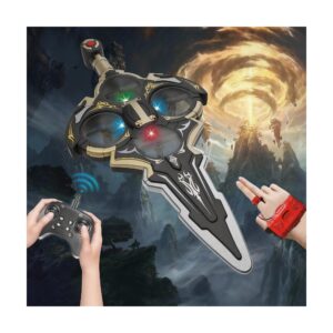 Virellia Upgraded Flying Sword RC Airplane, Gesture Control Airplane for Kids Adult 8-16, Remote Control Drone Sword with Light, 360° Flip Toy, Gravity Sensing, Stunt Roll, Gift for Christmas New Year
