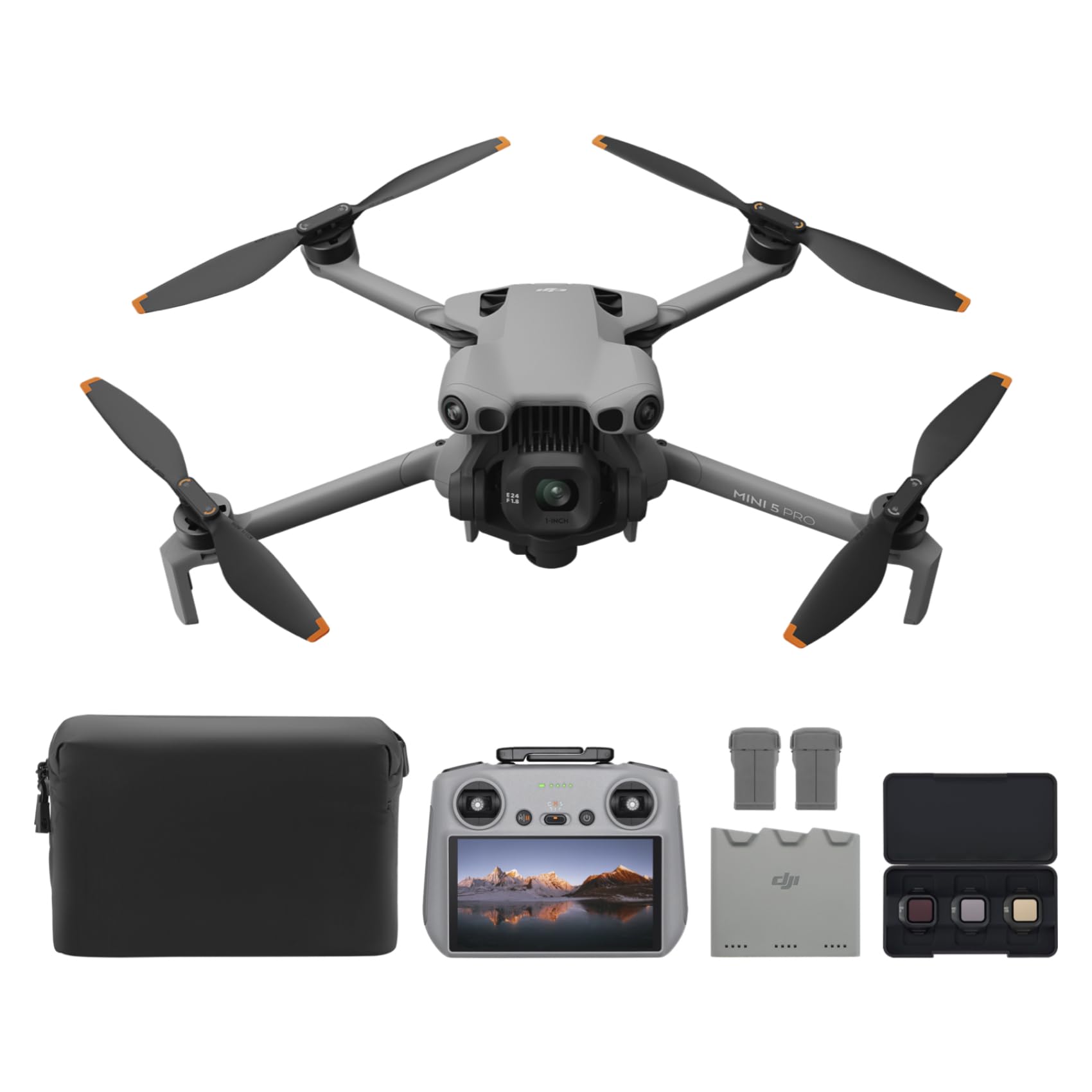 DJI Mini 5 Pro Fly More Combo with DJI RC-N3, Drone with Camera, 1-Inch CMOS, 4K Drone for Beginners with Omnidirectional Obstacle Sensing, ActiveTrack 360°, 225° Gimbal Rotation, 3 Batteries