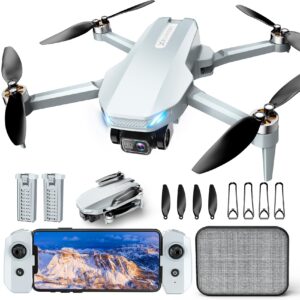 Drone with Camera, 2K HD FPV Drones for Adults, RC Quadcopter with Gravity Control, One Key Take Off/Land, Waypoint Fly, Gestures Selfie, 3 Speed Modes, Mini Drone for Beginners with 2 Batteries