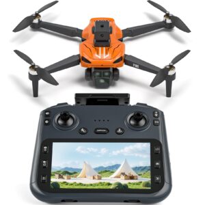 F180 Drones with 4K Camera Adults 4.5" LCD RC Screen, Follow Me Professional Drone GPS Auto Return Home, 5GHz FPV Real-Time RC Quadcopter Dron for Beginner, SD Card, Long Flight Time Under 249g