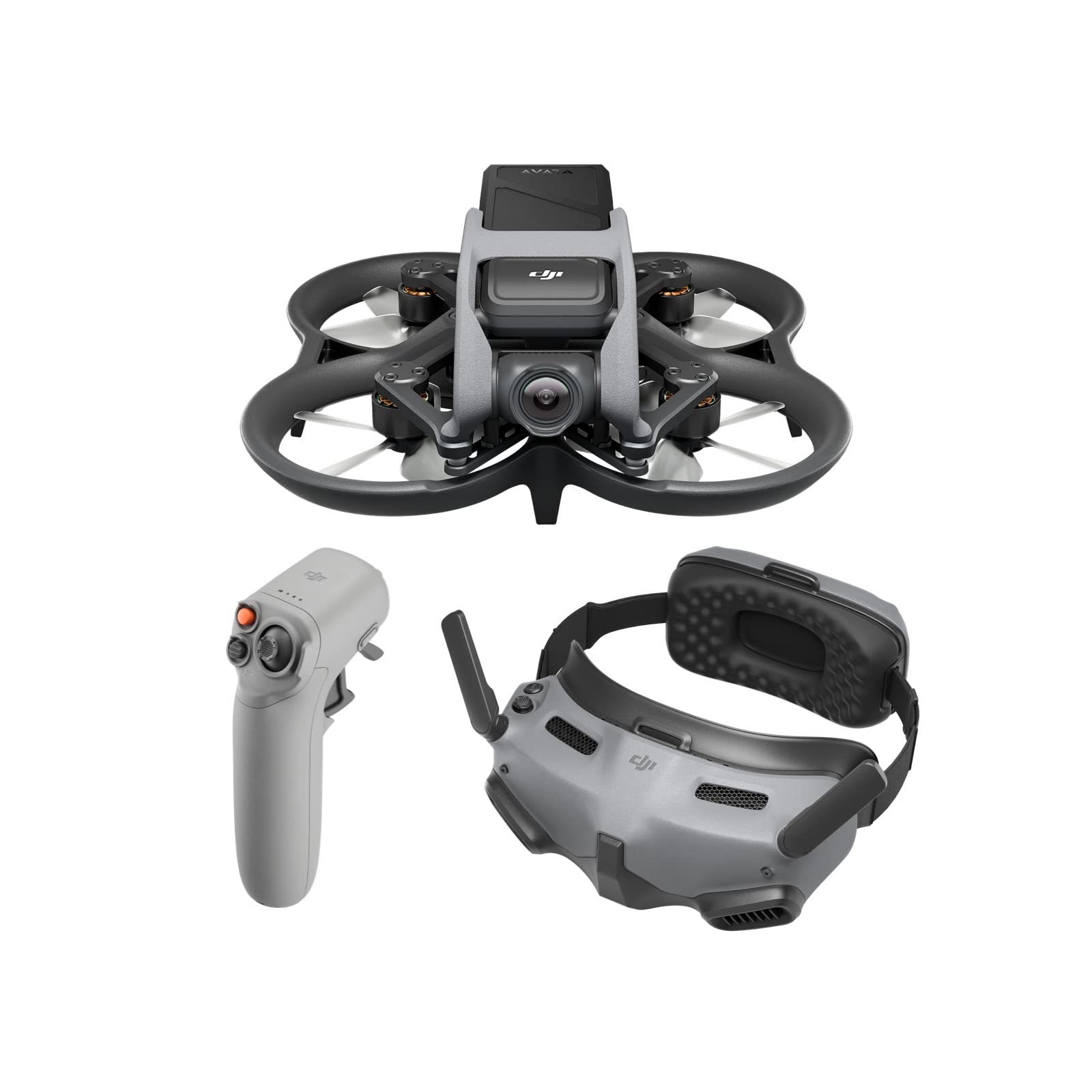 DJI Avata, First-Person View Drone with 4K Stabilized Video, Super-Wide 155° FOV, Built-in Propeller Guard, HD Low-Latency Transmission, Black, FAA Remote ID Compliant